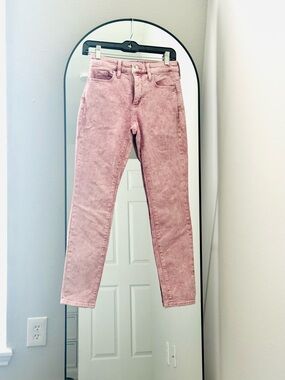Universal Thread Pastel Pink Acid-Wash High-Rise Skinny Jeans Size 0/25